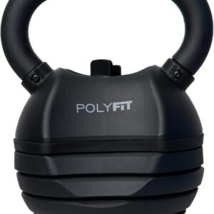 polyfit adjustable kettlebell set (30/40/50 lbs) – 5 in 1 home gym kettlebell | space saving strength training equipment for men & women