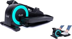 woman using under desk elliptical for home cardio while sitting