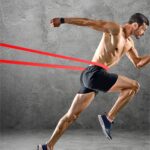 beginner using resistance bands for full body home workout
