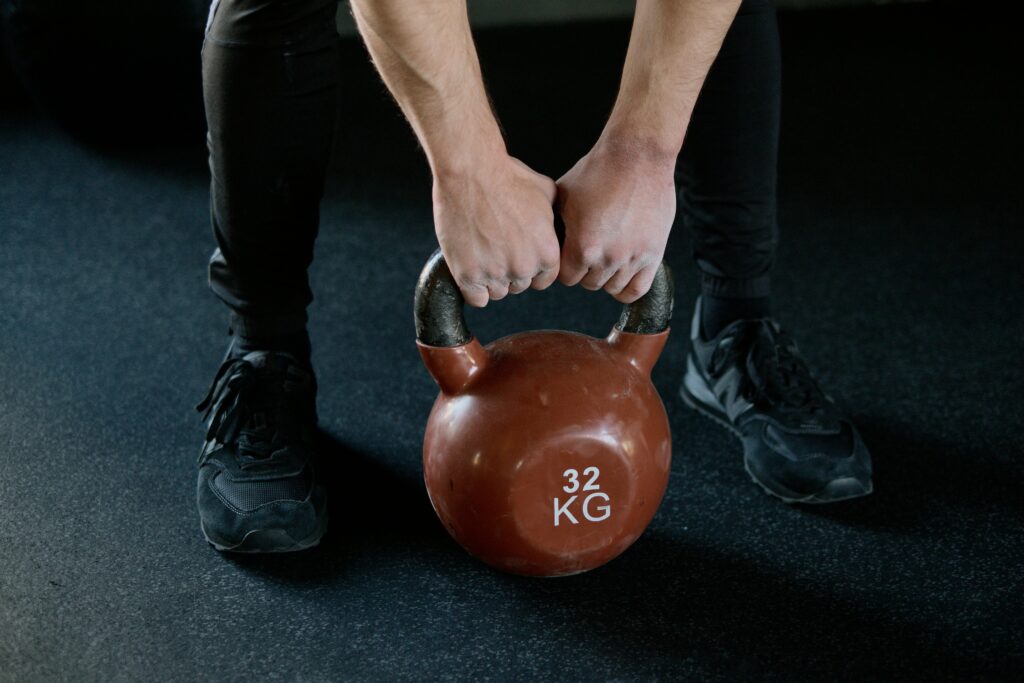 Kettlebell goblet squat exercise demonstration